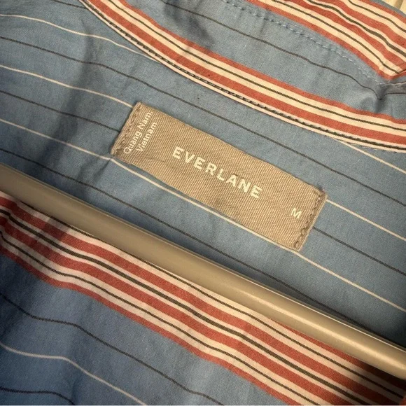 EVERLANE Size M Blue Striped The Midi Cotton Shirt Dress - Picture 6 of 7